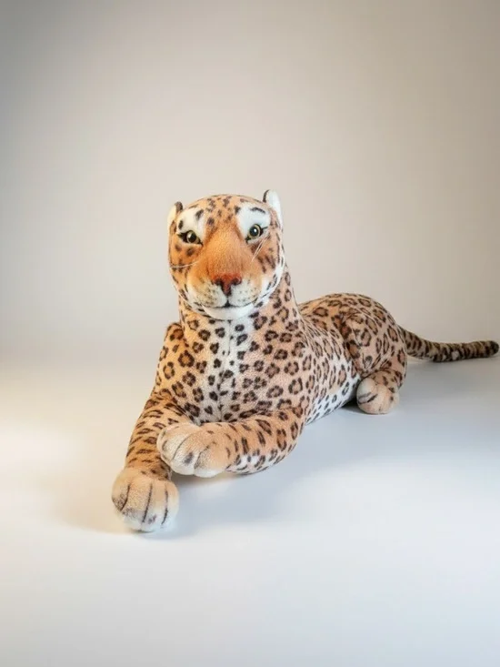 Plush Leopard Cuddly Toy - Tan & Brown Spotted Stuffed Animal - Picture 2 of 8